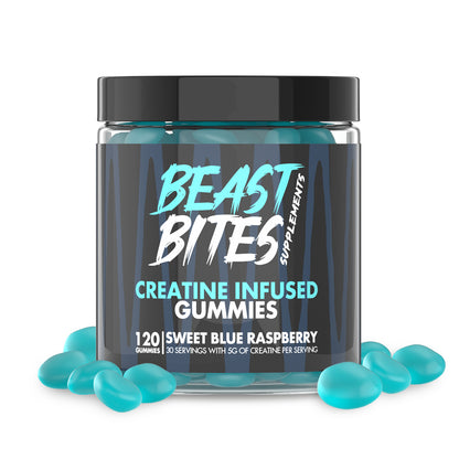 Beast Bites Creatine Gummies Blue Raspberry