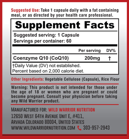 CoQ10 - 200 mg | Wild Warrior Nutrition