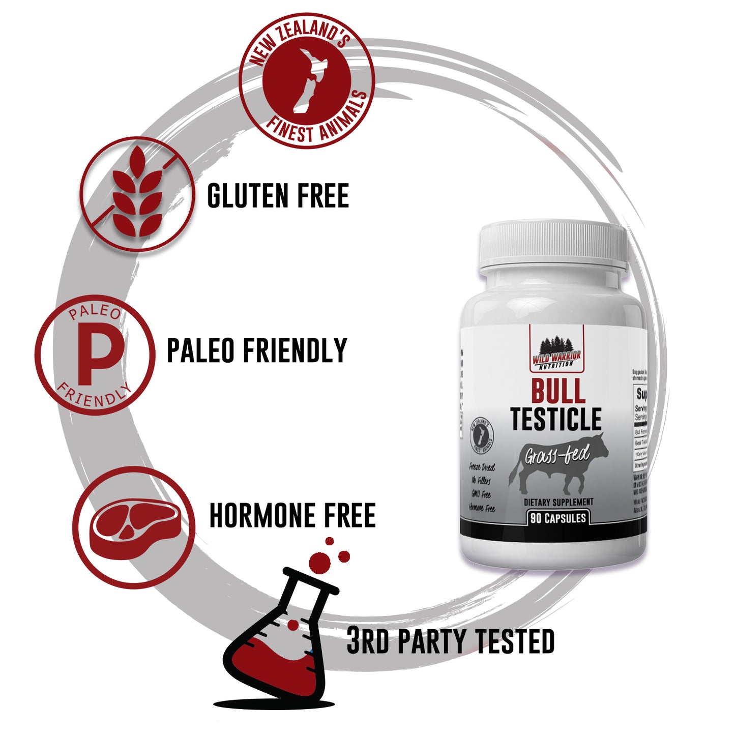 Grass-fed Beef Testicle Capsules (Orchic) | Wild Warrior Nutrition | American Made