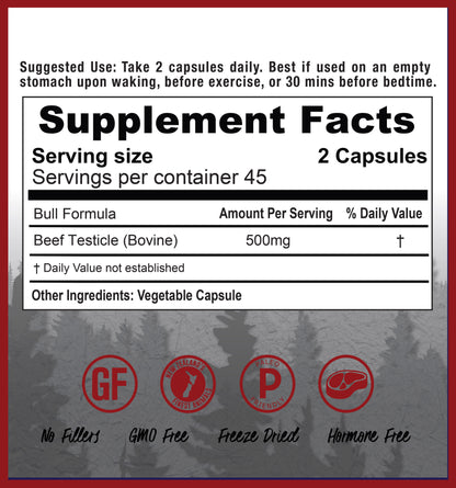 Bull Testicle Supplement Facts