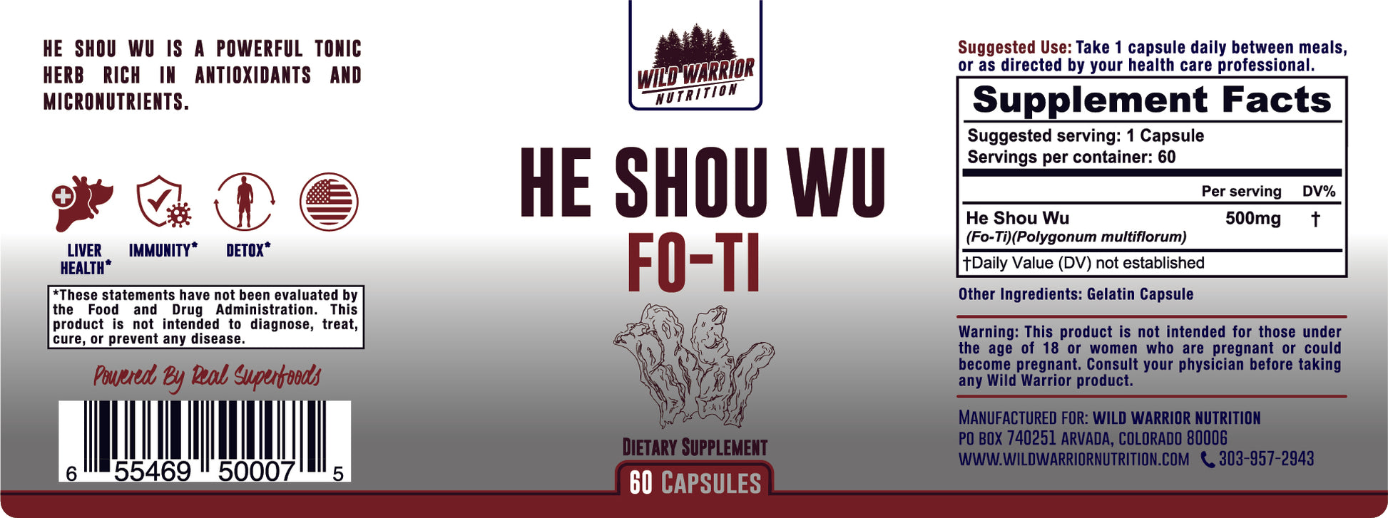 He Shou Wu Full Label